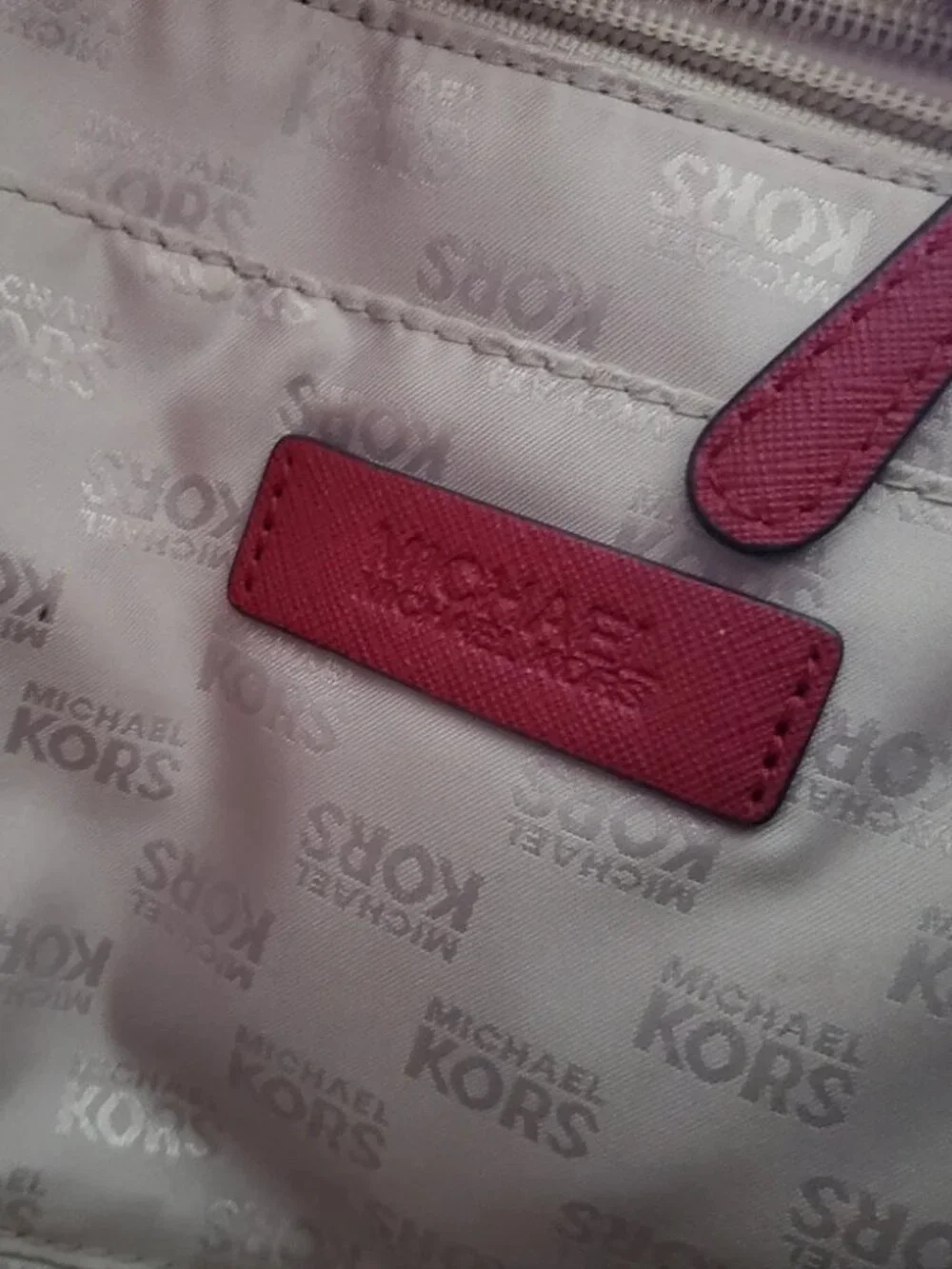 Michael Kors red saffiano leather top handle crossbody
